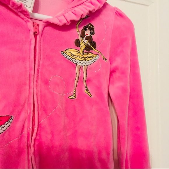 Disney Store Pink Zipper Hoodie Sz 5-6 - Picture 4 of 7